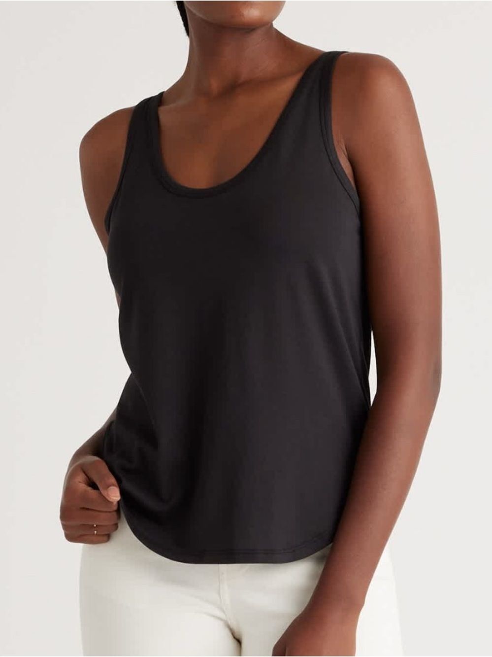 Cotton Modal Double Scoop Neck Tank Navy blue women’s Size Medium